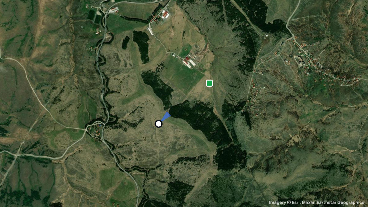 Satellite map of Zlatibor with its launches and landings