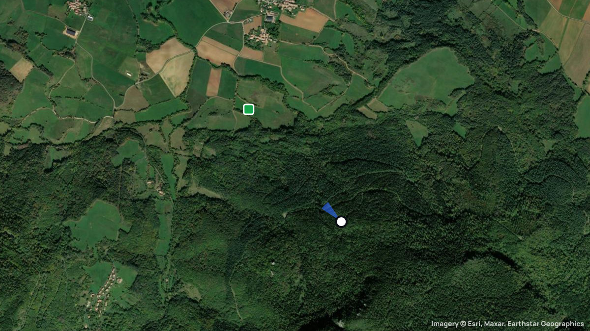 Satellite map of Puivert with its launches and landings