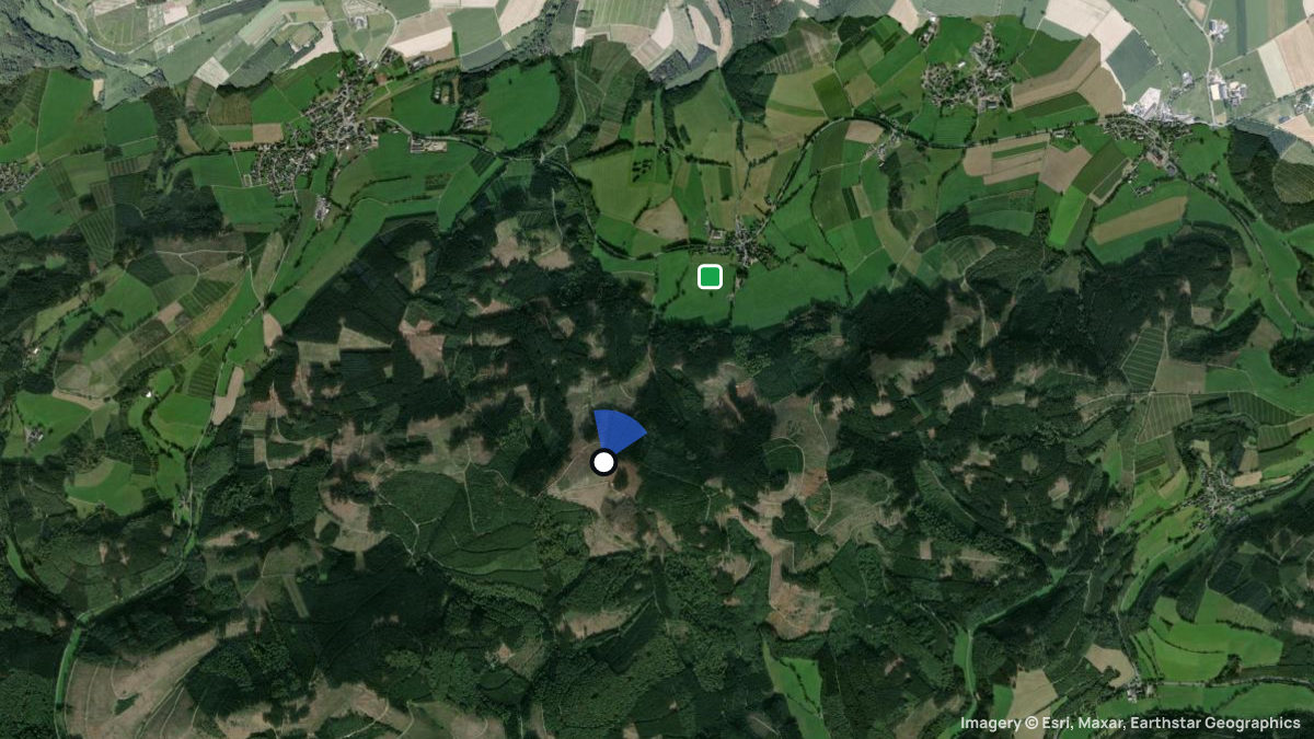 Satellitenkarte von Auergang mit Start- und Landeplätzen