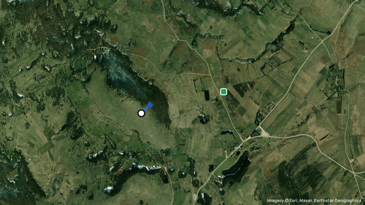 Satellitenkarte von Gradina mit Start- und Landeplätzen