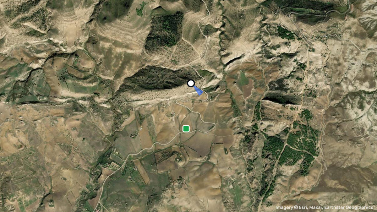 Satellite map of Oliveto del Principe with its launches and landings