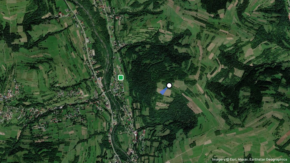 Satellitenkarte von Podobina mit Start- und Landeplätzen