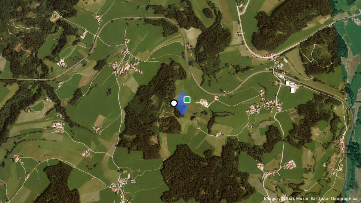 Satellitenkarte von Harbatshofen mit Start- und Landeplätzen