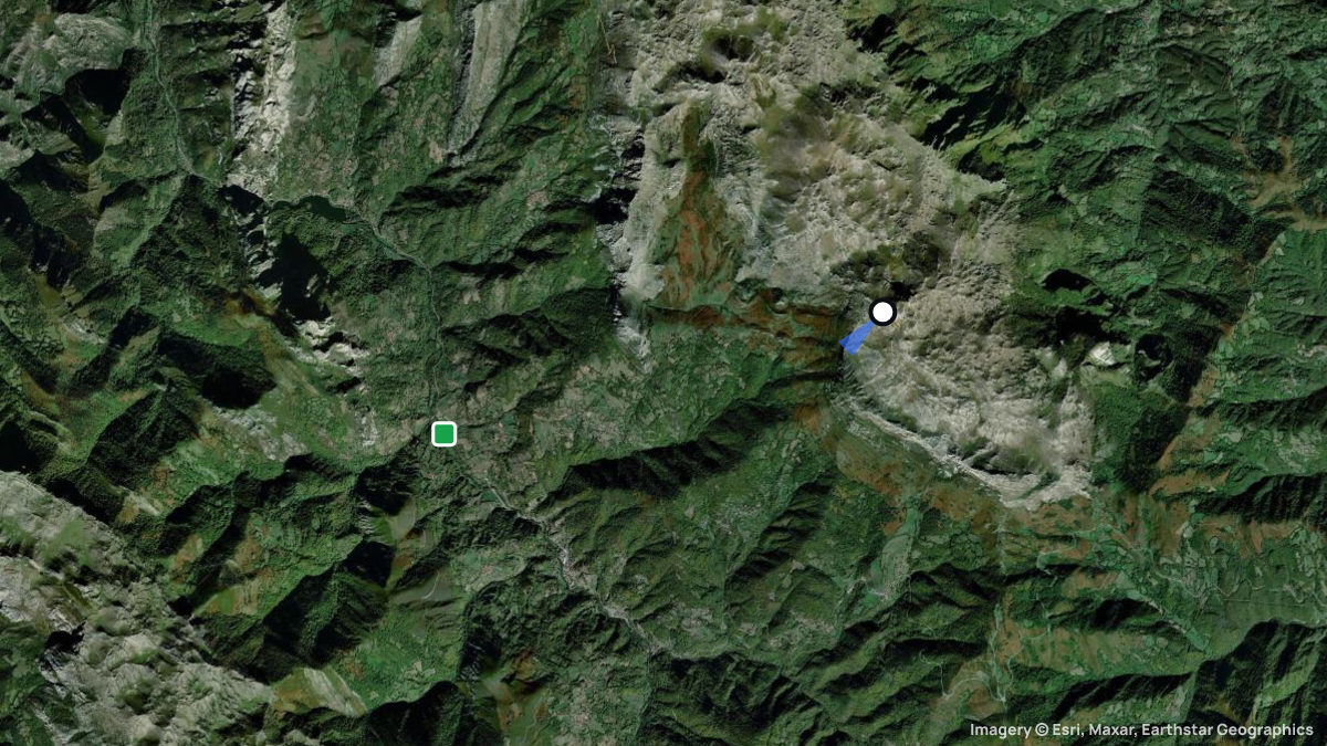 Satellite map of Gamoniteiro with its launches and landings