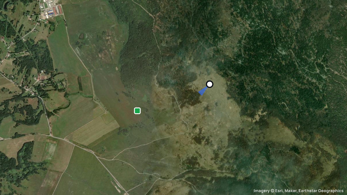 Satellite map of Lico Polje with its launches and landings