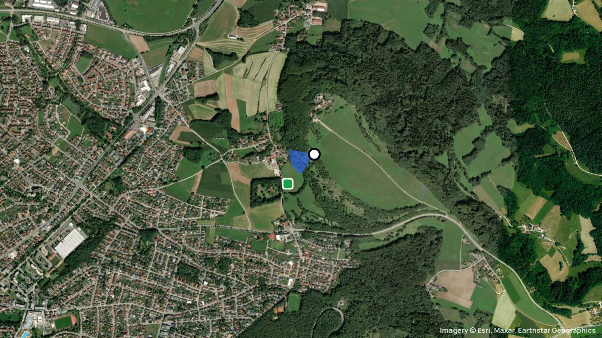 Satellitenkarte von Wolfsteinberg mit Start- und Landeplätzen