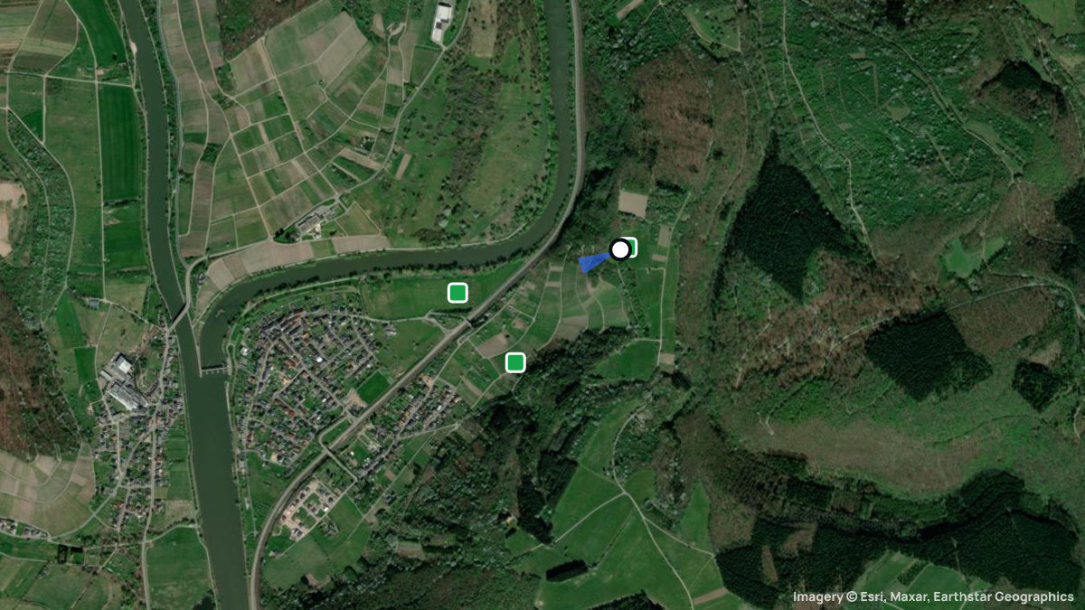 Satellite map of Schoden with its launches and landings