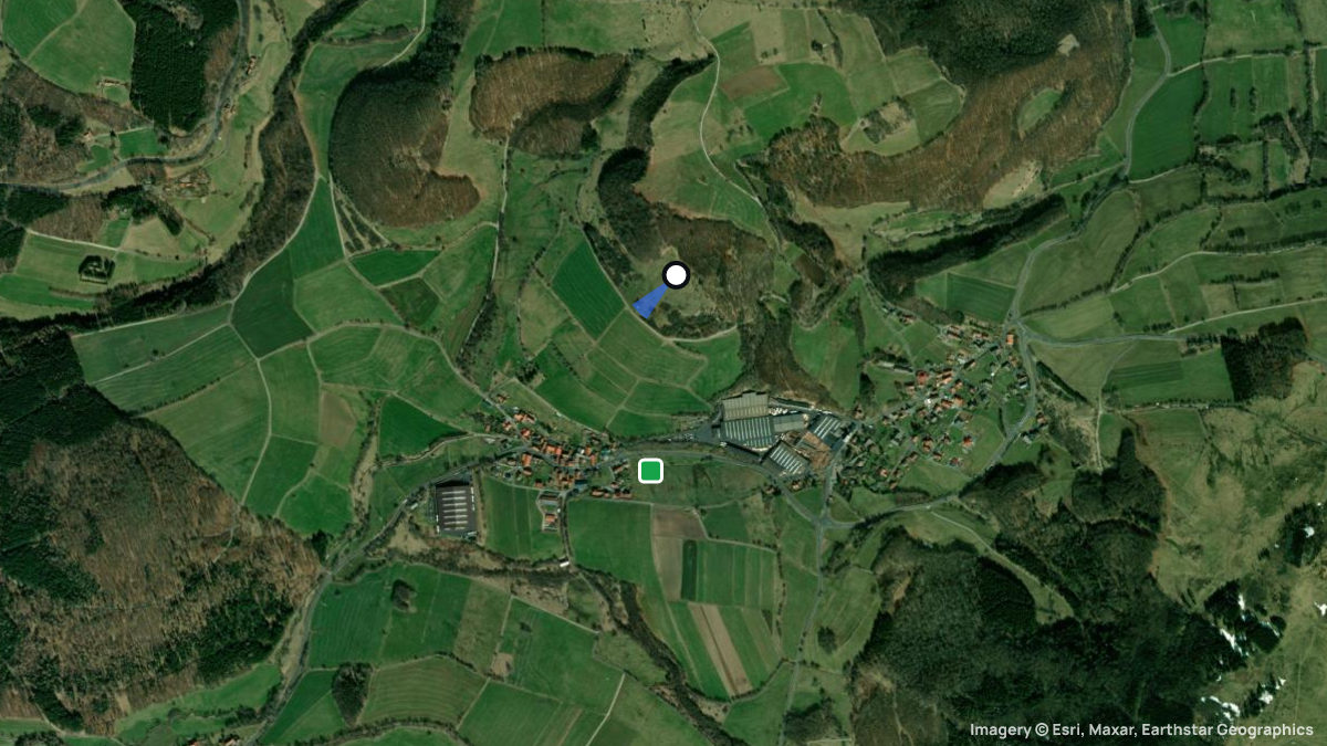 Satellite map of Weiherkuppe with its launches and landings