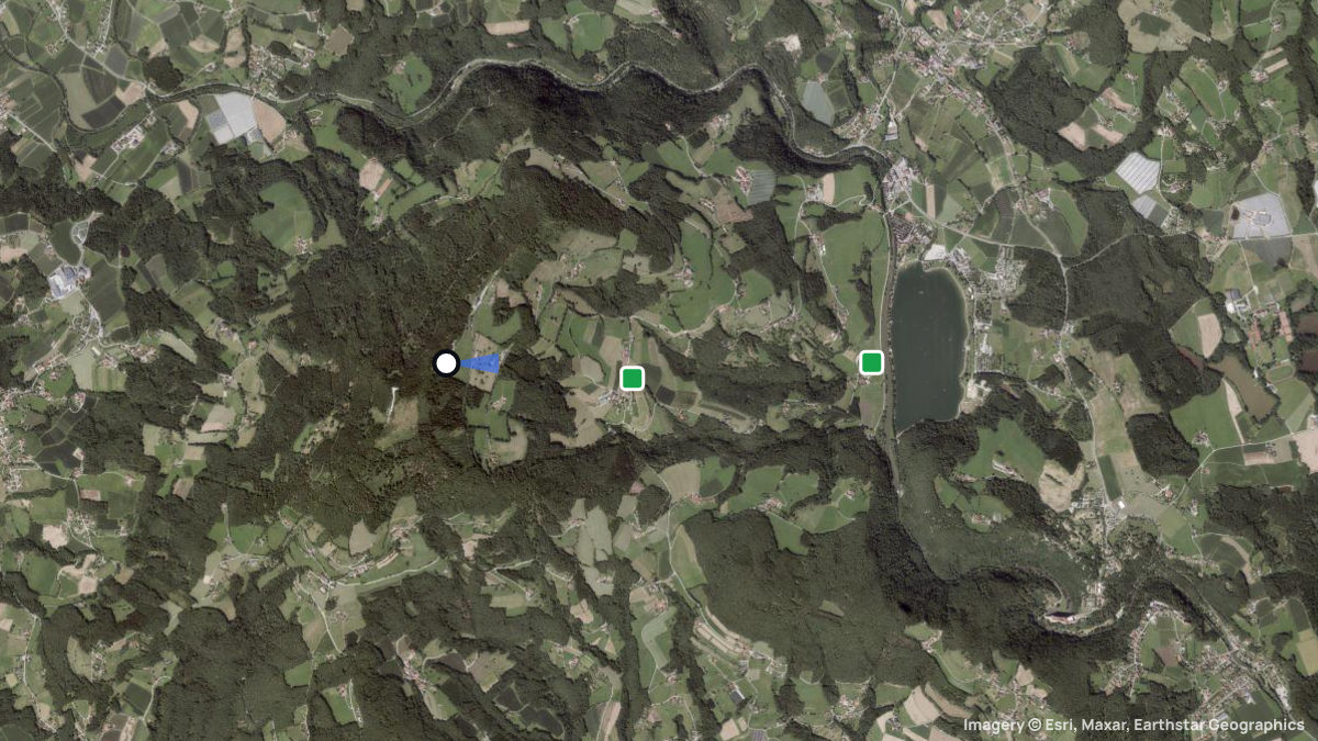 Satellitenkarte von Kulm mit Start- und Landeplätzen