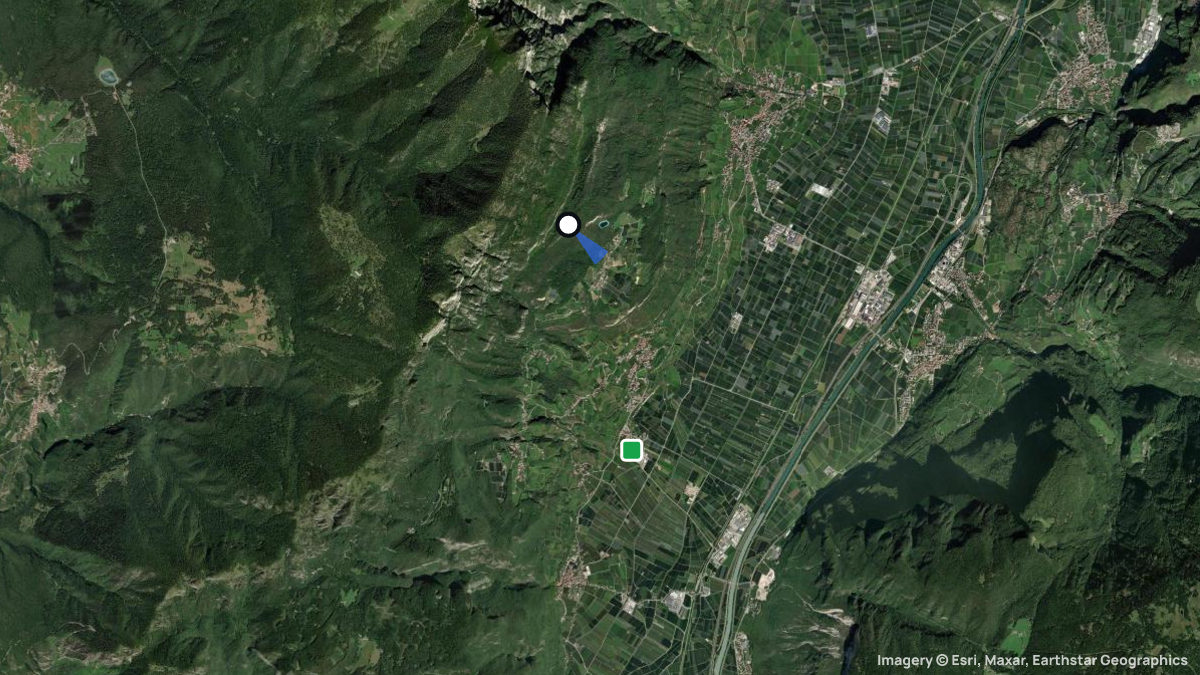 Satellite map of Kurtatsch with its launches and landings