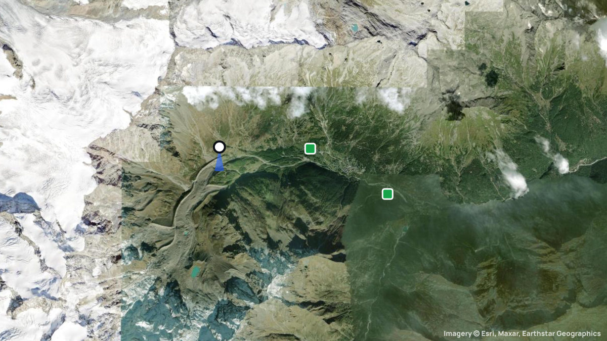 Satellite map of Roffelstaffel with its launches and landings