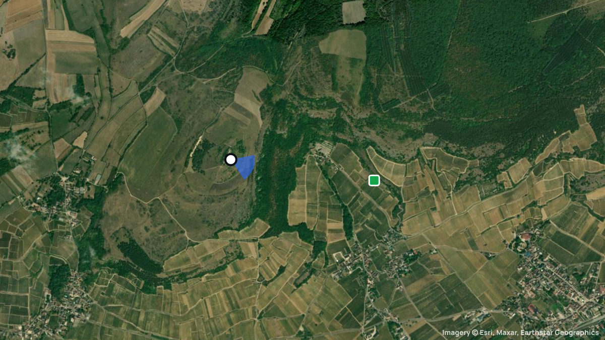 Satellite map of Le Mont des 3 Croix with its launches and landings