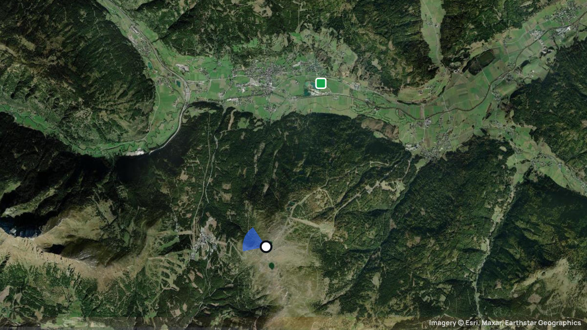 Satellite map of Aineck with its launches and landings