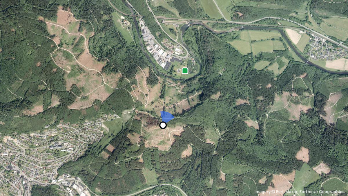 Satellite map of Sieseler Alm with its launches and landings