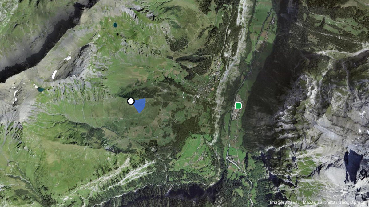 Satellite map of Schiltgrat with its launches and landings