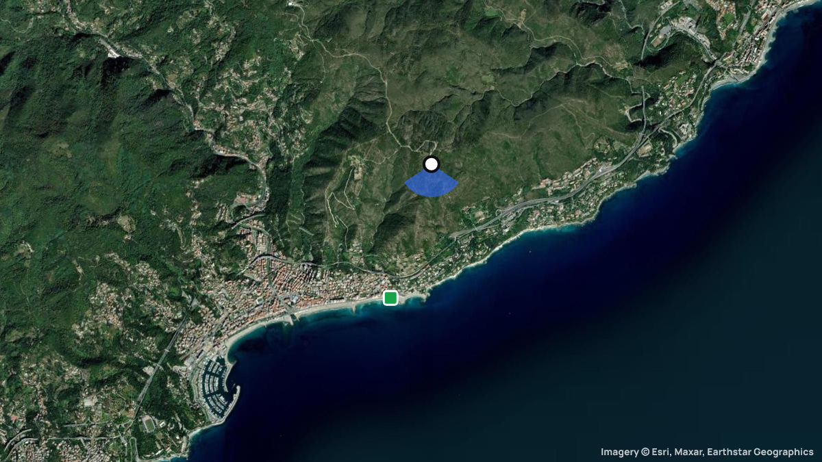 Satellite map of Varazze with its launches and landings