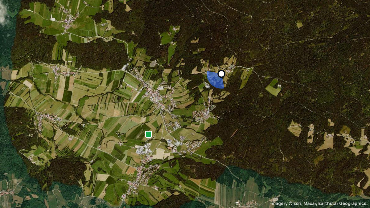 Satellite map of Obergrainet with its launches and landings
