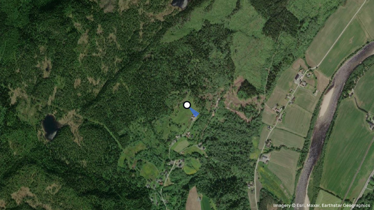 Satellite map of Evjen with its launches and landings