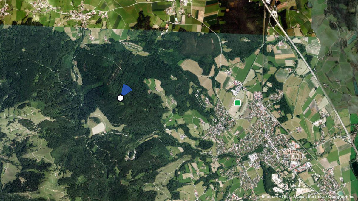 Satellite map of Sulzberg with its launches and landings