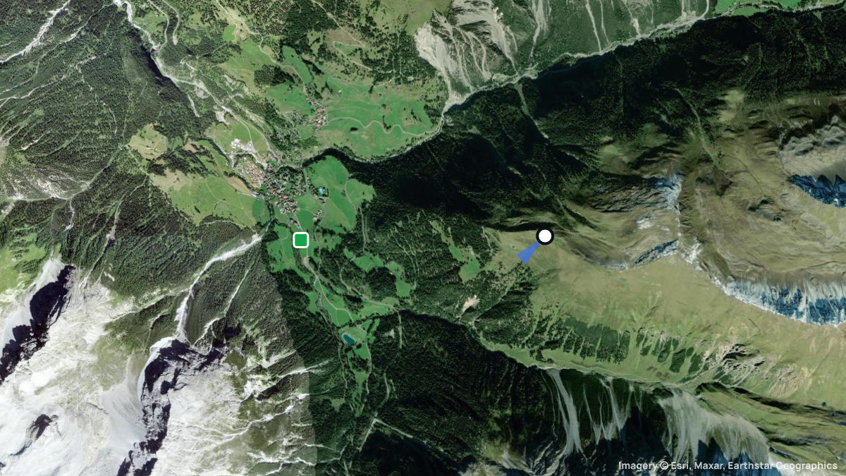 Satellitenkarte von Alp Darlux mit Start- und Landeplätzen