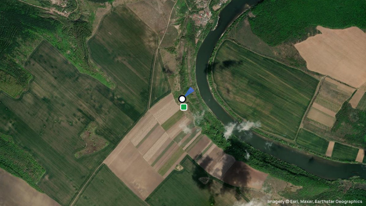 Satellite map of Krest with its launches and landings
