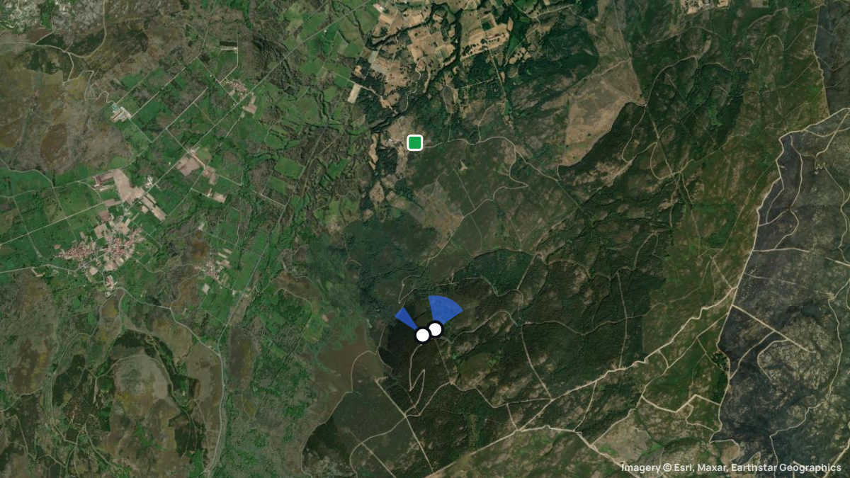 Satellite map of Larouco with its launches and landings