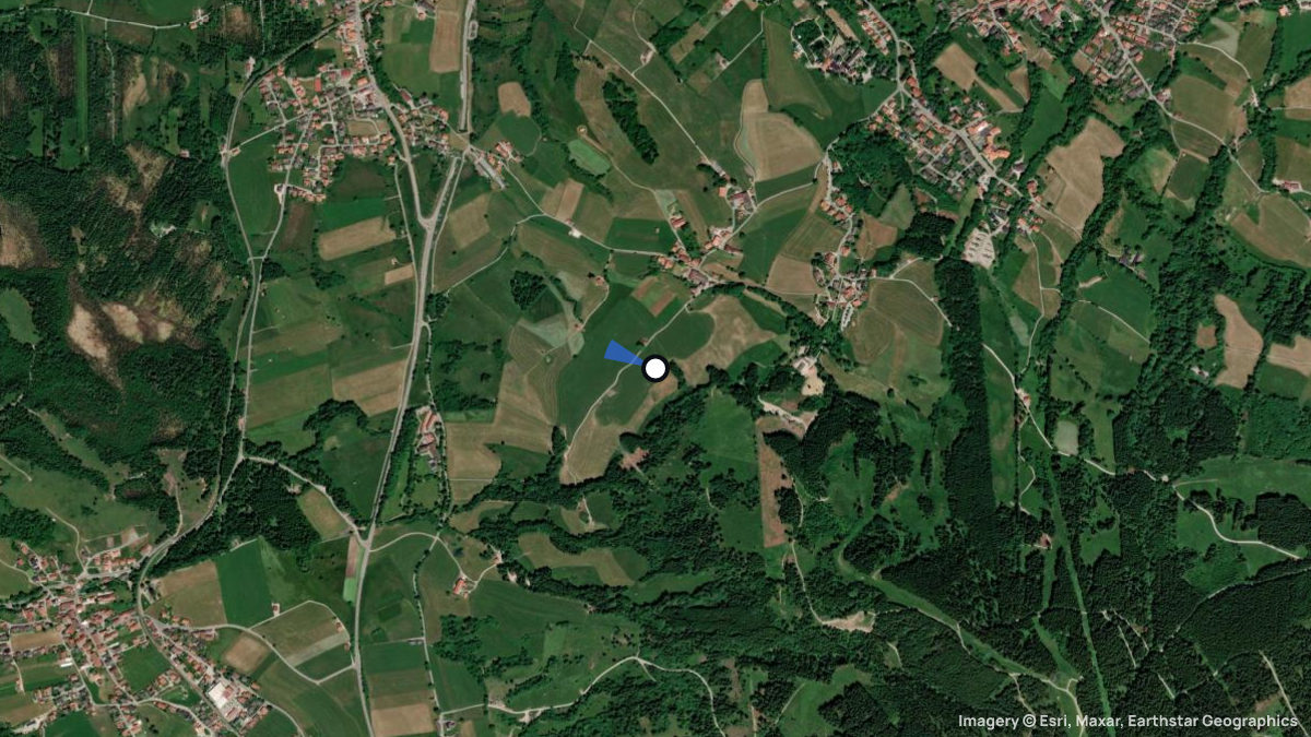 Satellitenkarte von Hörnle Baurer mit Start- und Landeplätzen