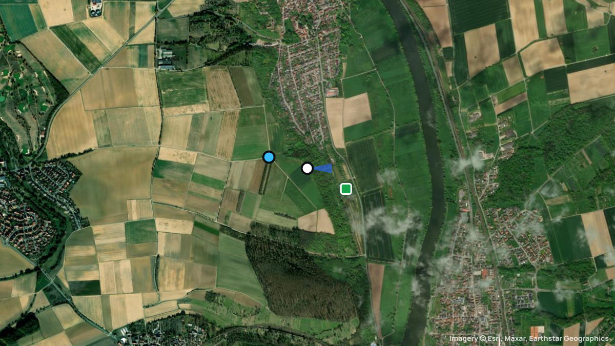 Satellite map of Birnhälde-Heinsheim with its launches and landings