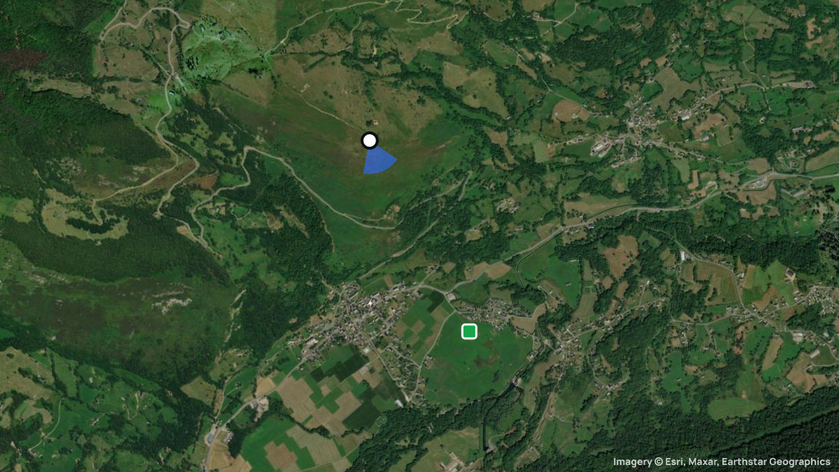 Satellite map of Cuyerosse with its launches and landings