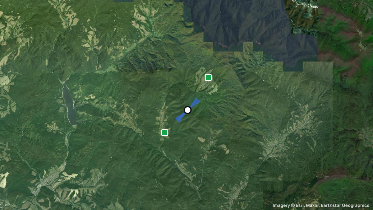 Satellitenkarte von Maly Bukovec mit Start- und Landeplätzen