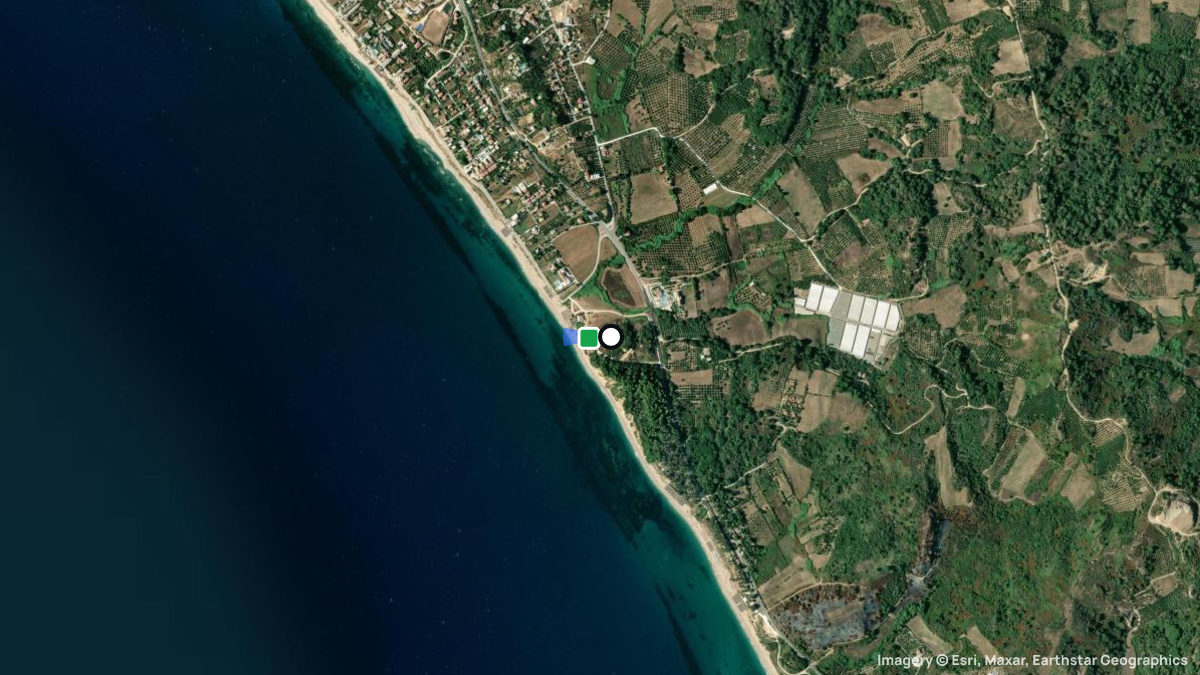 Satellite map of Kanali with its launches and landings