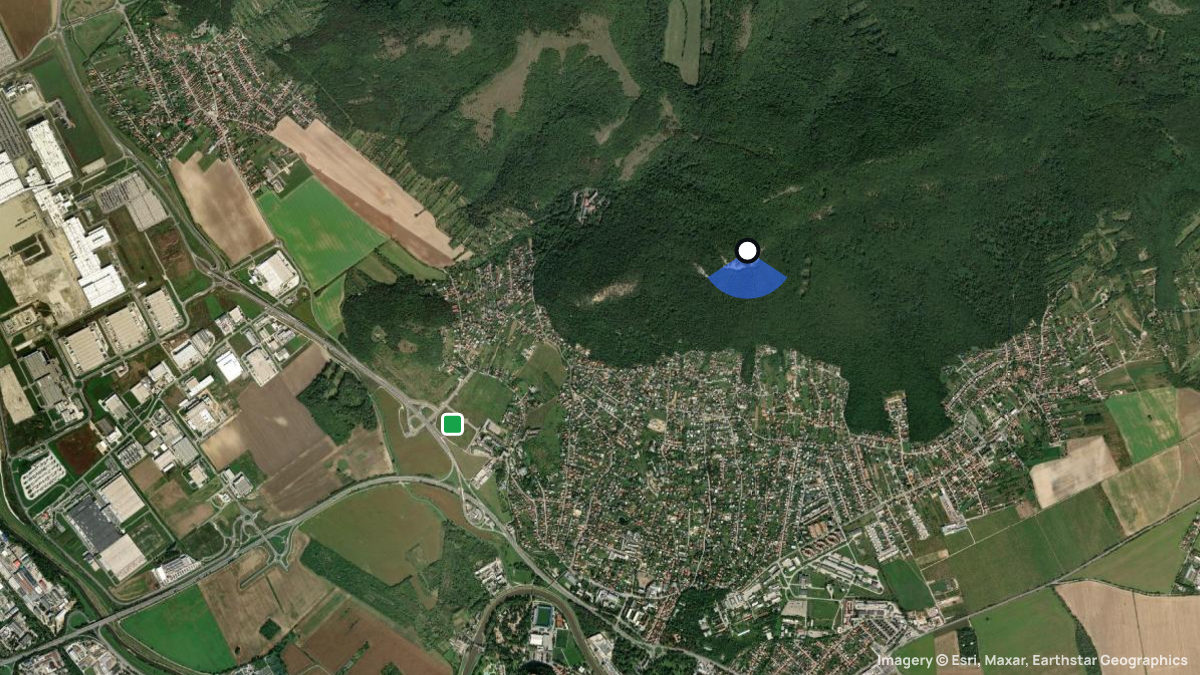 Satellite map of Zobor-Pyramida with its launches and landings