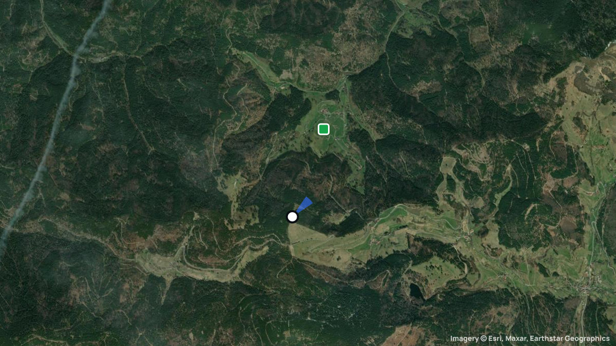 Satellitenkarte von Weiherkopf mit Start- und Landeplätzen
