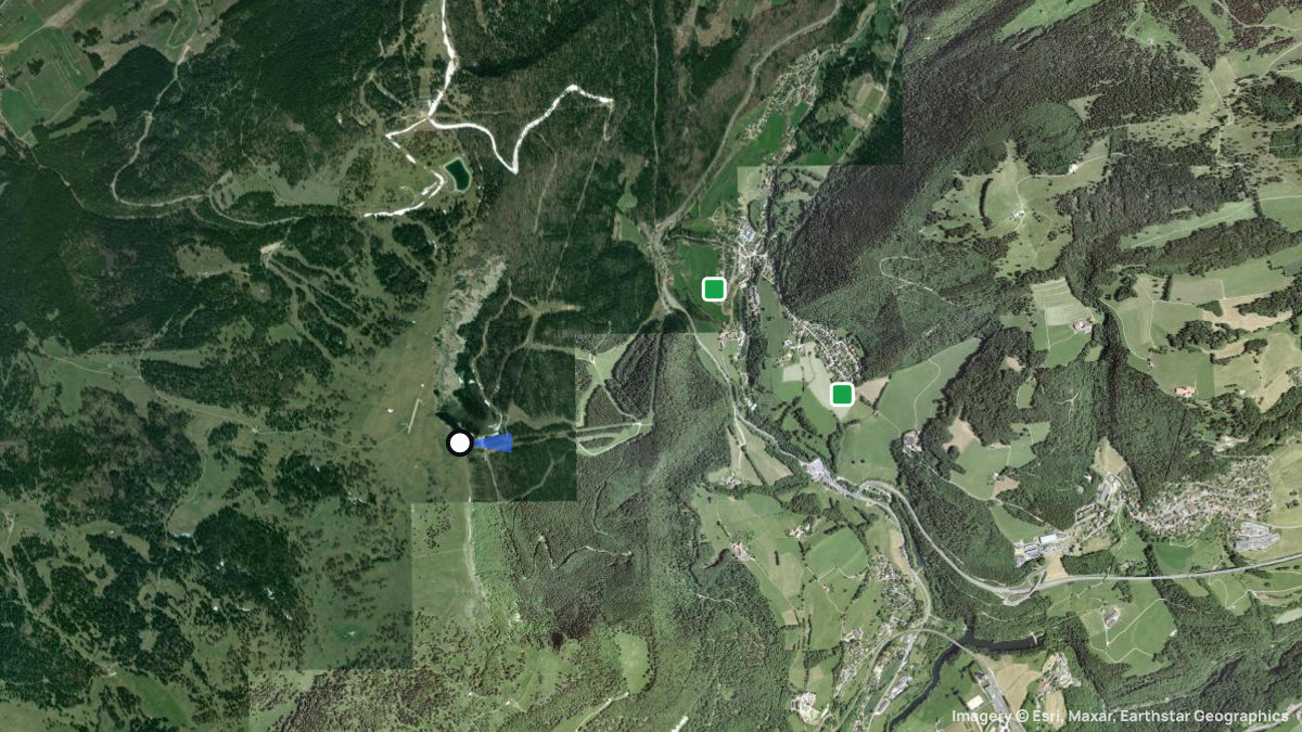 Satellitenkarte von Mont D'Or mit Start- und Landeplätzen