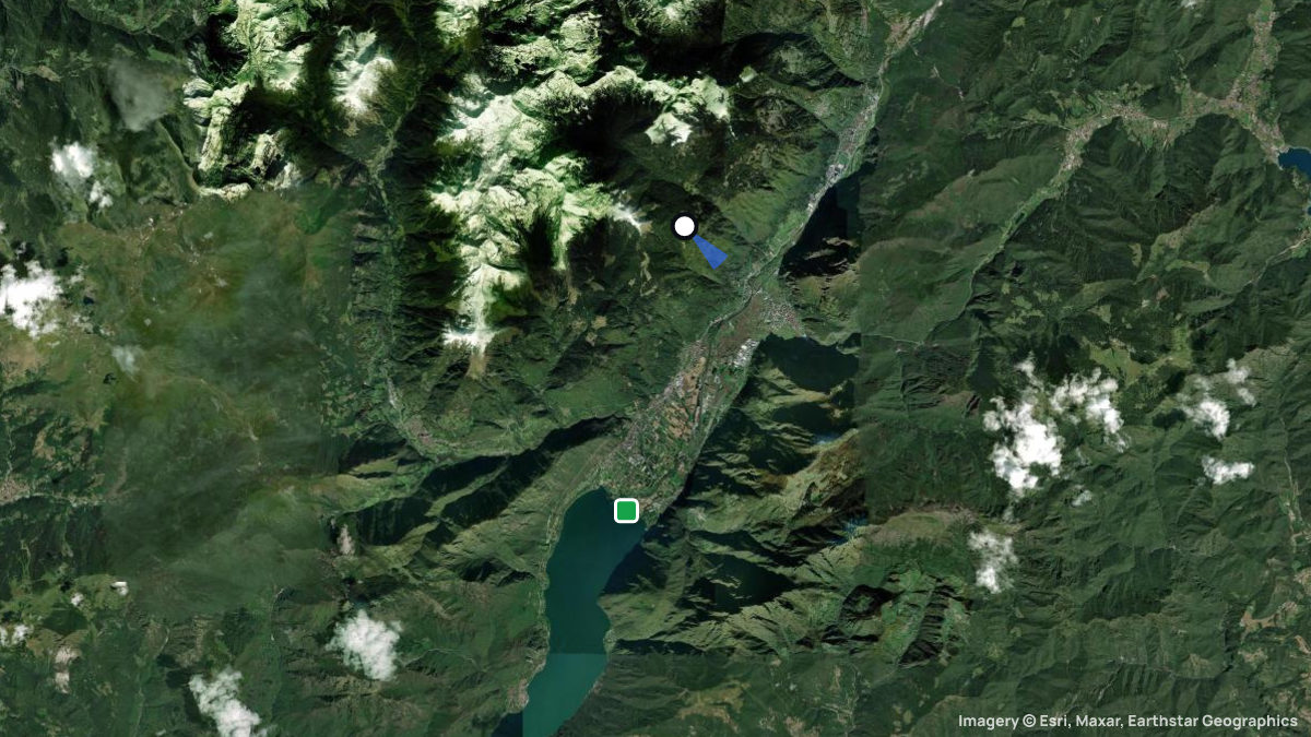 Satellite map of Faserno with its launches and landings