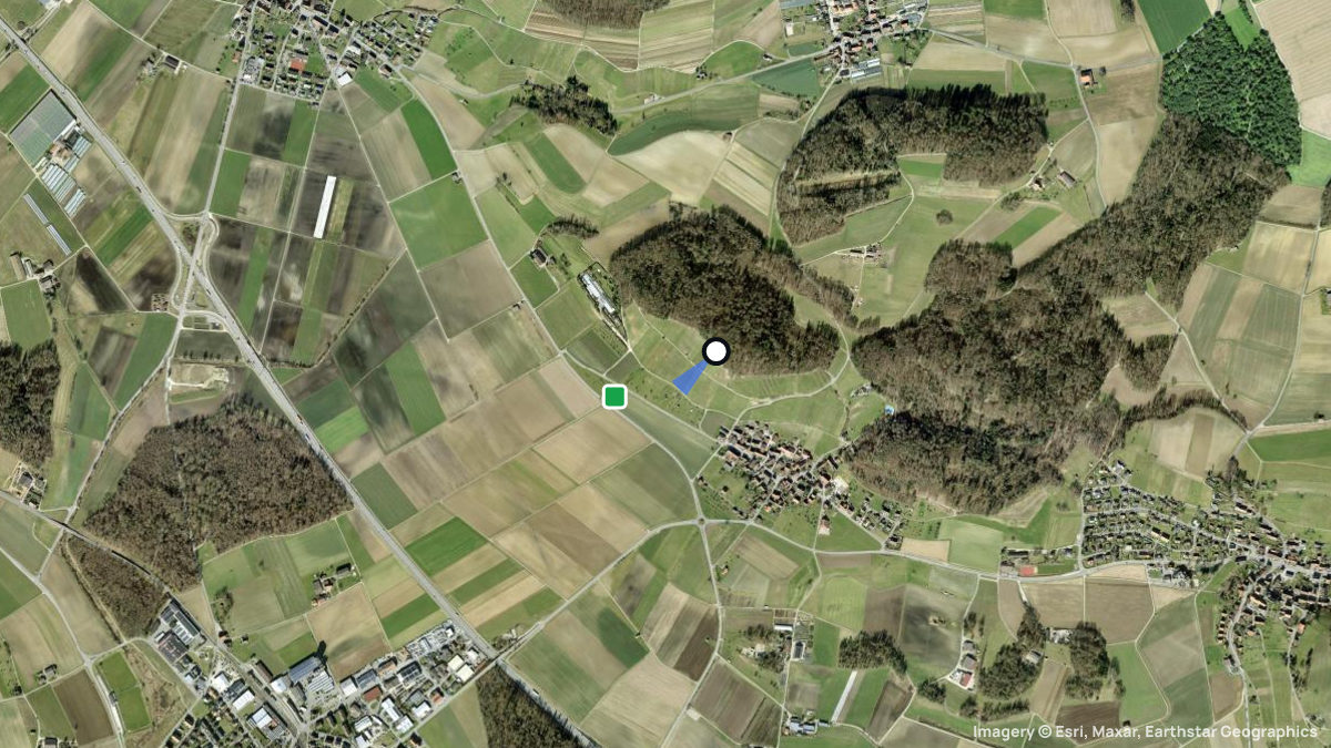 Satellitenkarte von Hamenberg - Rudolfingen mit Start- und Landeplätzen