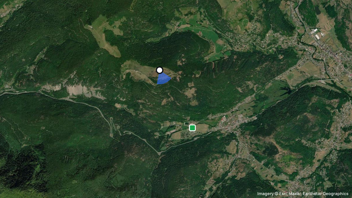 Satellitenkarte von Gustiberg mit Start- und Landeplätzen