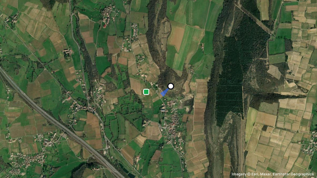 Satellite map of Berce la Ville with its launches and landings