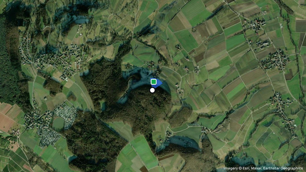 Satellitenkarte von Griet mit Start- und Landeplätzen