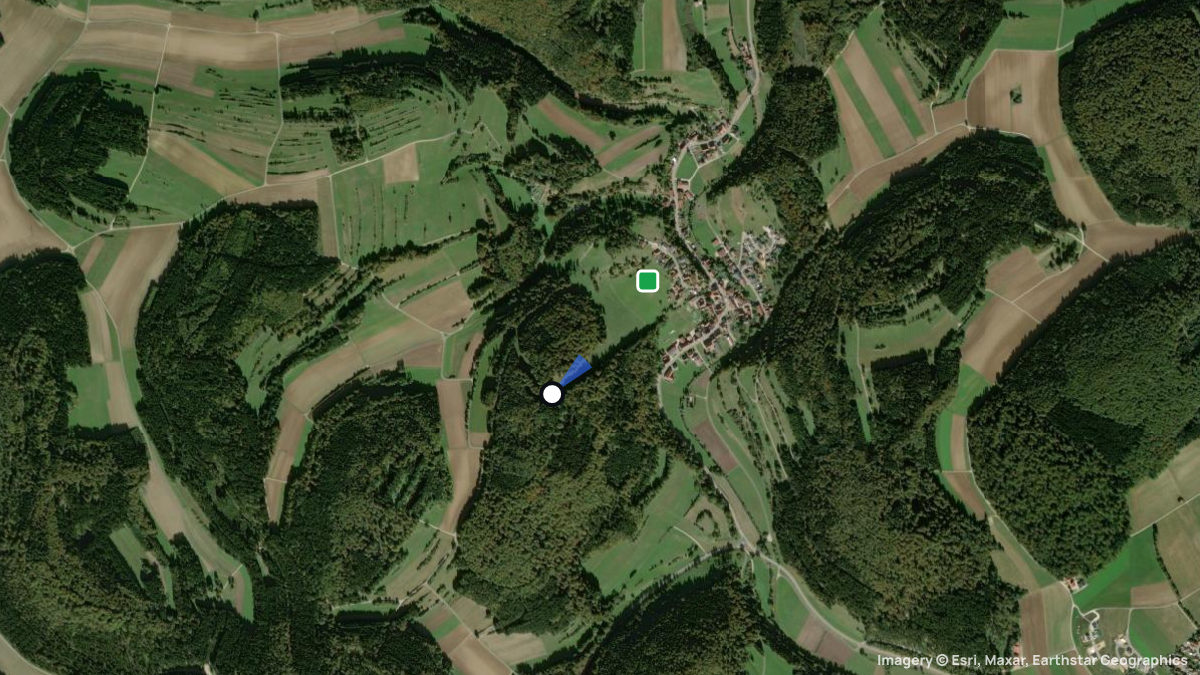 Satellite map of Hausen with its launches and landings