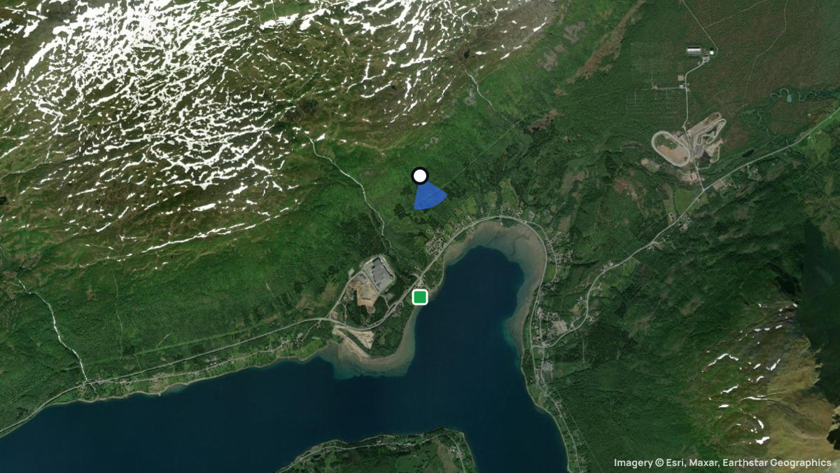 Satellite map of Ramfjorden with its launches and landings