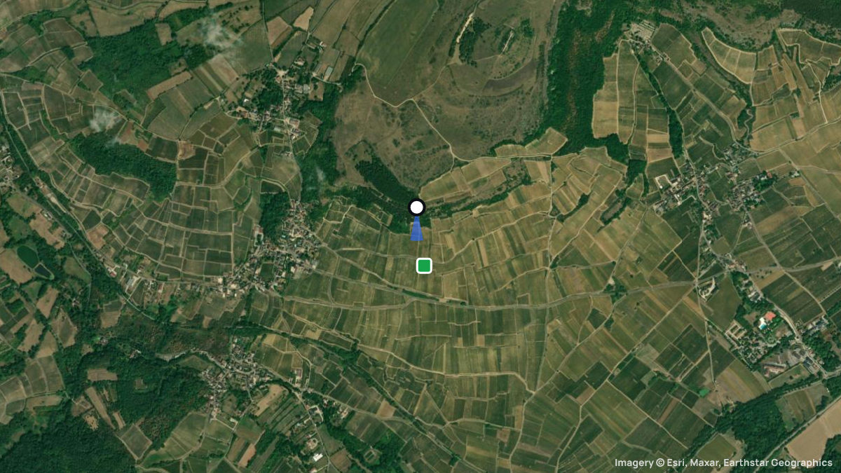 Satellite map of Dezize-les-Maranges with its launches and landings
