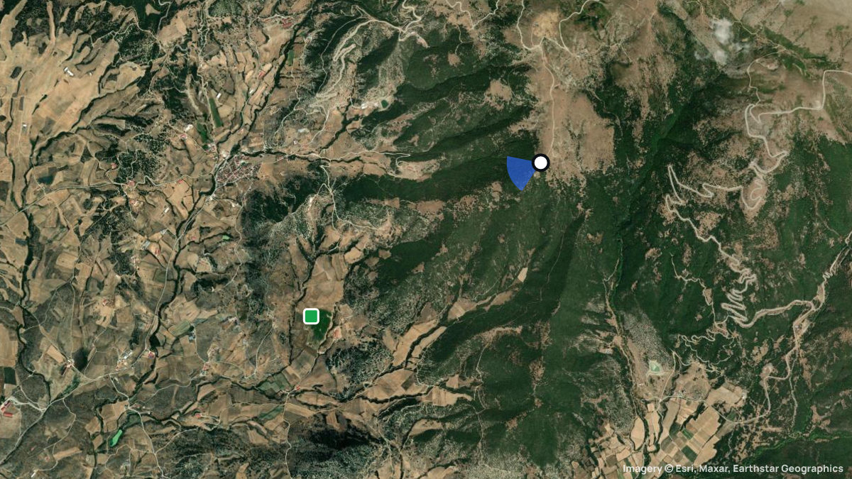 Satellite map of Kalyvia with its launches and landings