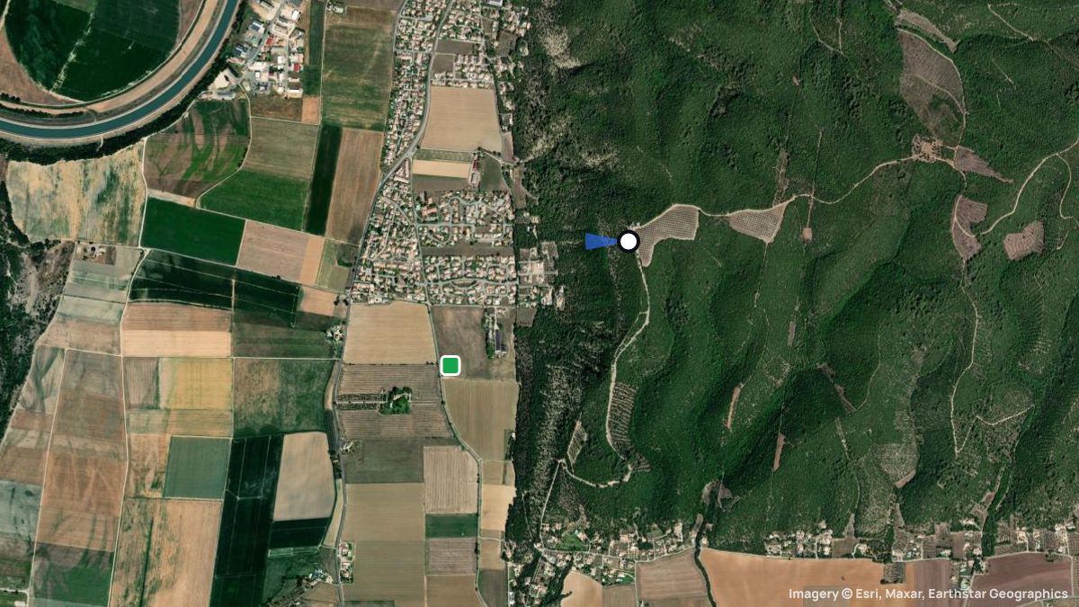 Satellite map of Saint Pancrace with its launches and landings