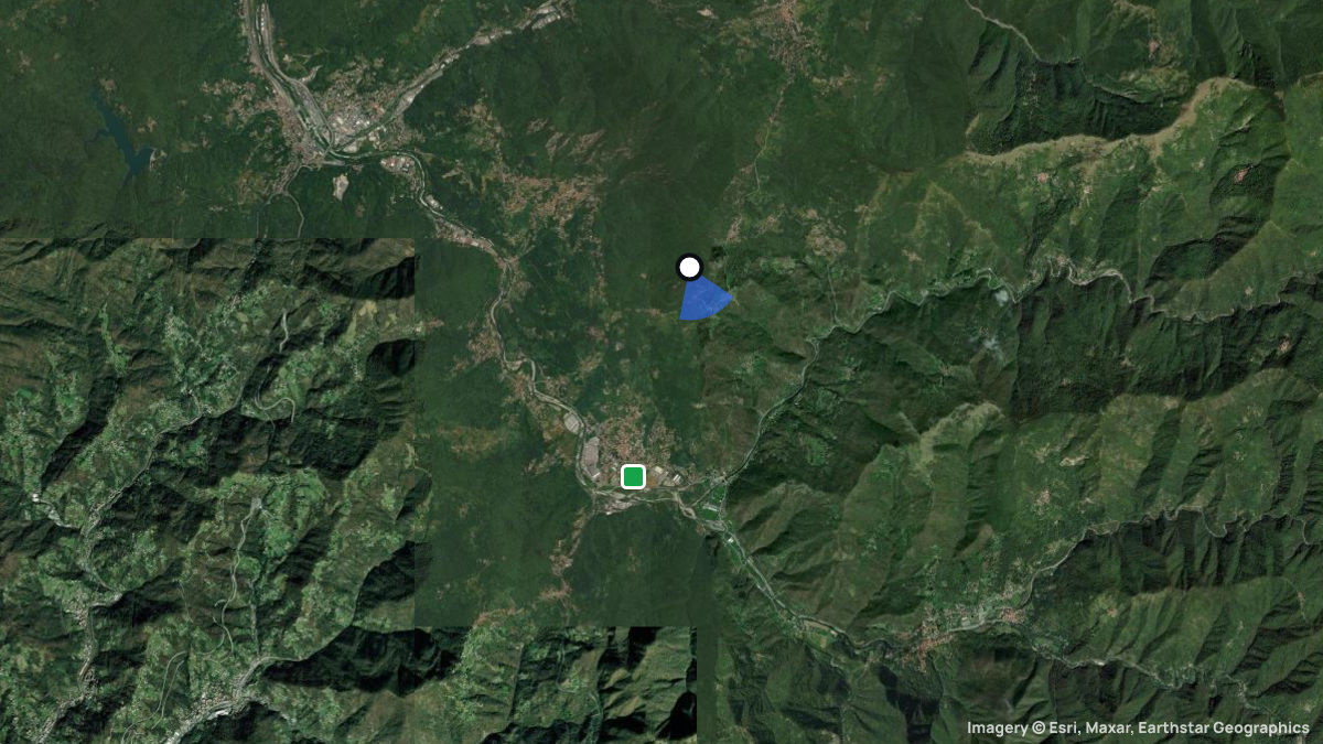 Satellite map of Monte Maggio with its launches and landings