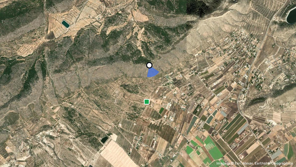 Satellite map of Hondon with its launches and landings