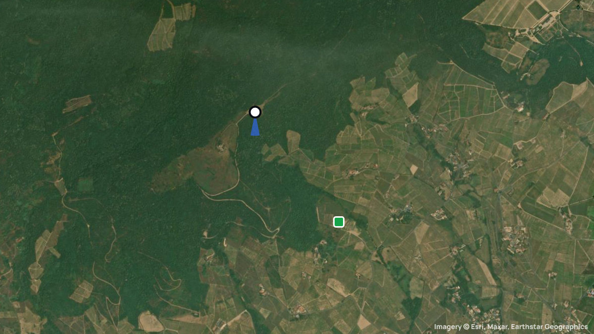 Satellite map of Sainte Marie with its launches and landings