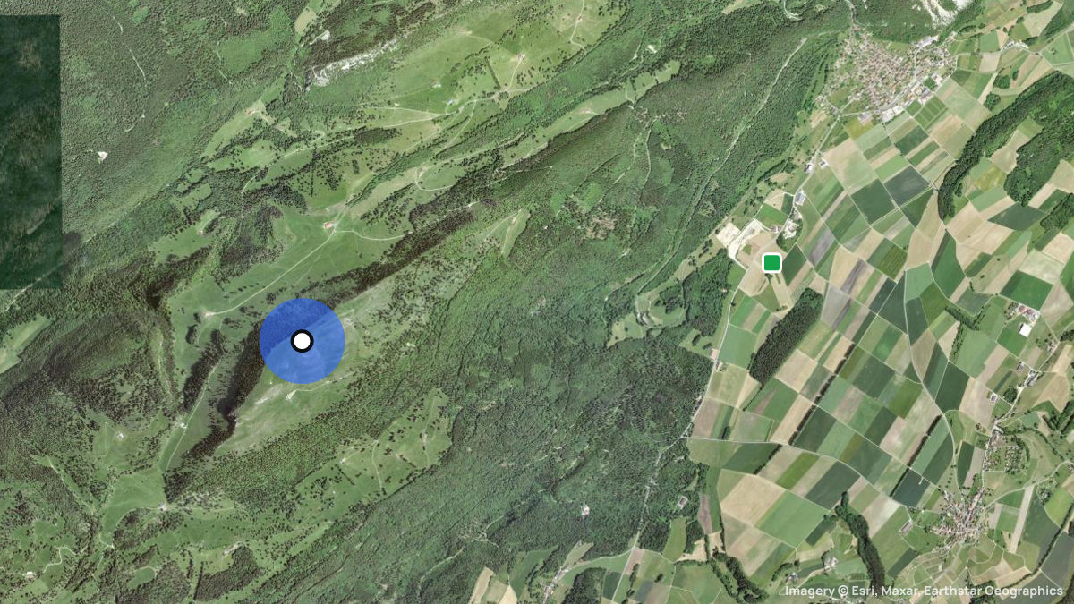 Satellitenkarte von Le Suchet mit Start- und Landeplätzen