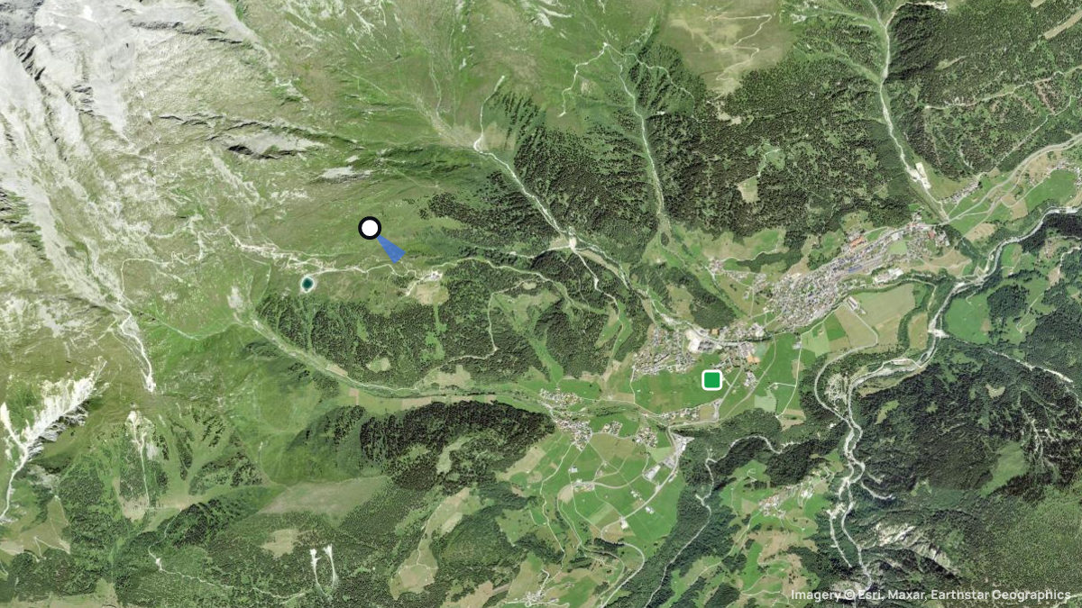 Satellite map of Caischavedra with its launches and landings