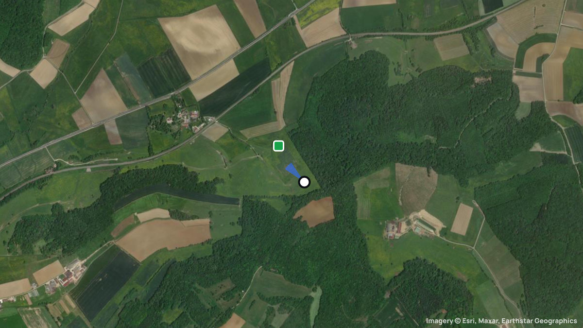 Satellitenkarte von Cote Rouge mit Start- und Landeplätzen